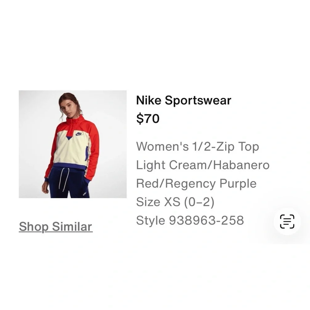 Nike Women's Red & White Half-Zip Fleece Pullover